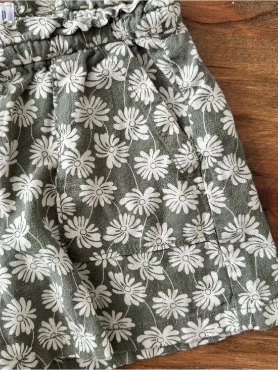 Gap Olive Green Two-Piece Floral Matching Set size small/6-7 - Picture 5 of 8